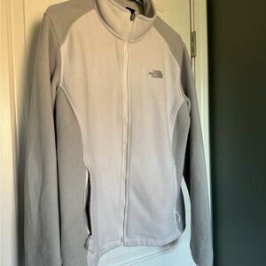 Vintage The North Face Gray & White Fleece Zip Up Jacket
